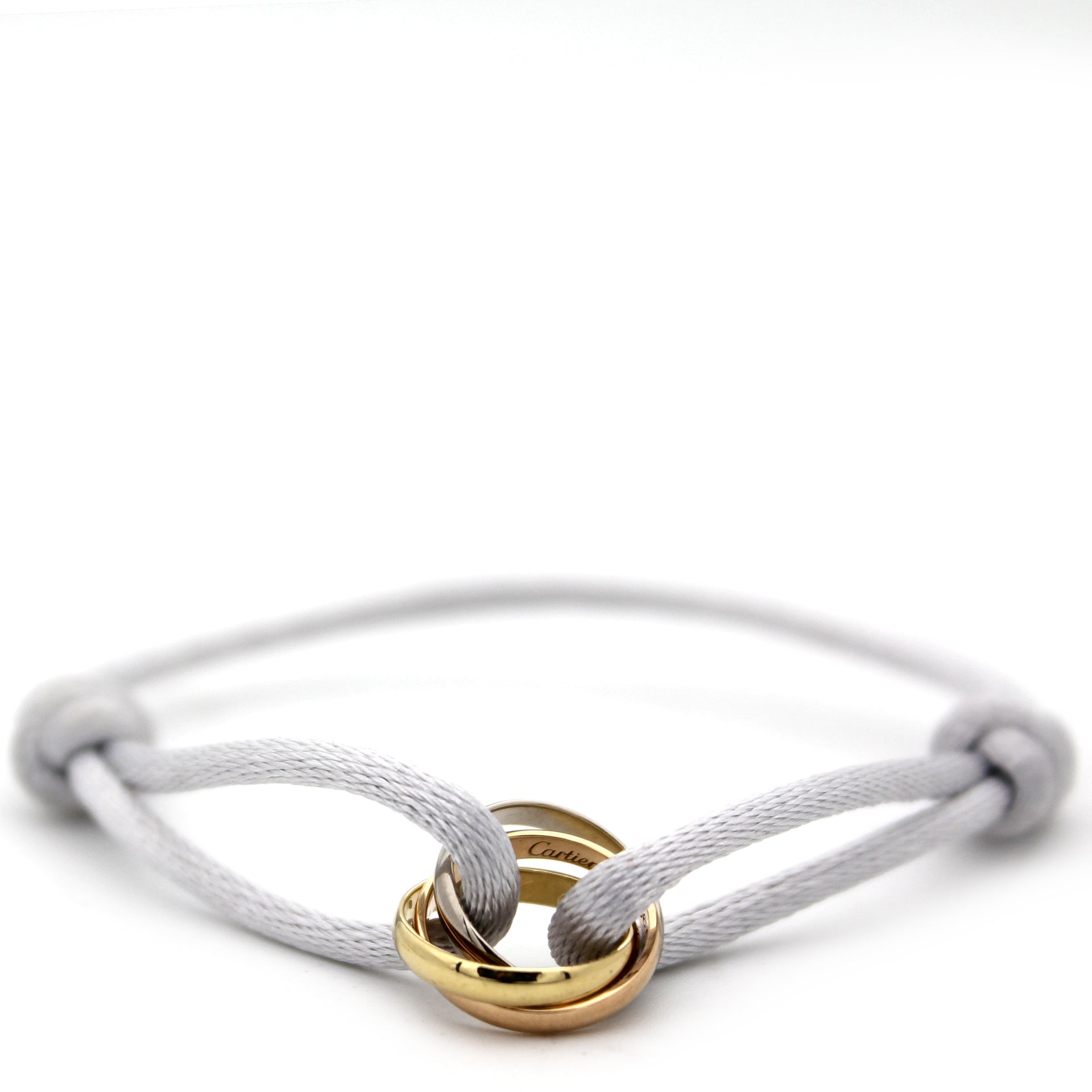 Cartier Trinity 18k Three Tone Gold Adjustable Cord Bracelet