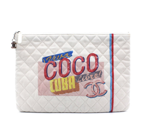 Chanel Coco Cuba Lible Clutch Canvas