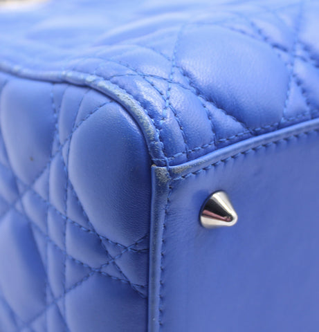 Dior Medium Lady Dior in Blue Lambskin Leather
