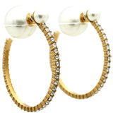 Crystal Pearl Hoop Earrings