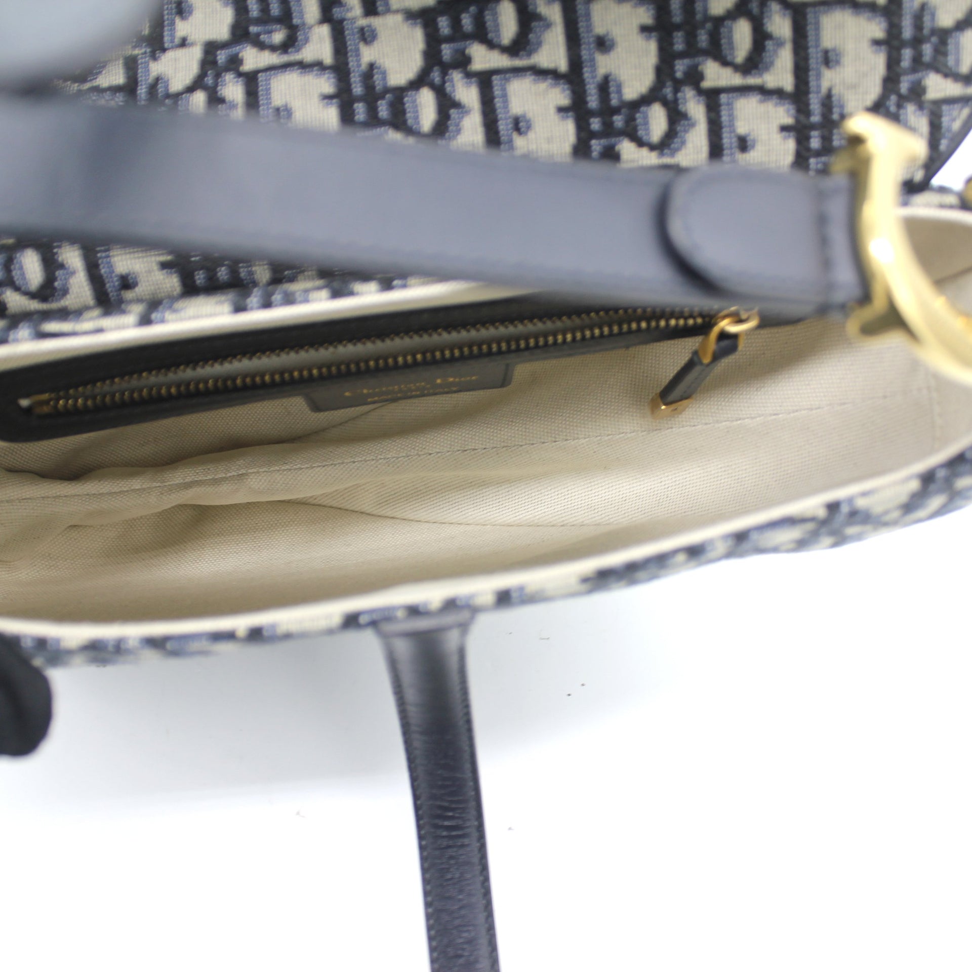 Christian Dior, Blue Oblique Jacquard Saddle Bag, natura…