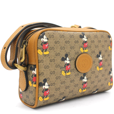 Gucci x Disney Brown GG Coated Canvas Mickey Mouse Tote Bag - Yoogi's Closet
