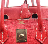 Hermes Red Epsom Leather Birkin 30