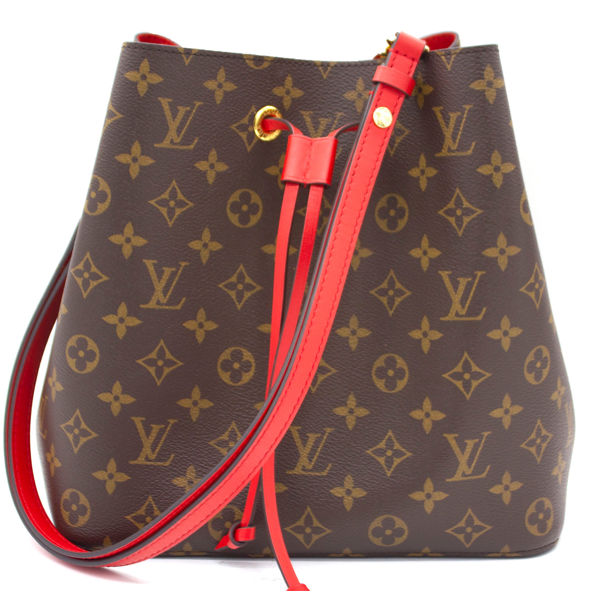 tas shoulder-bag Louis Vuitton Neo Noe Monogram Red/Brown Shoulder Bag