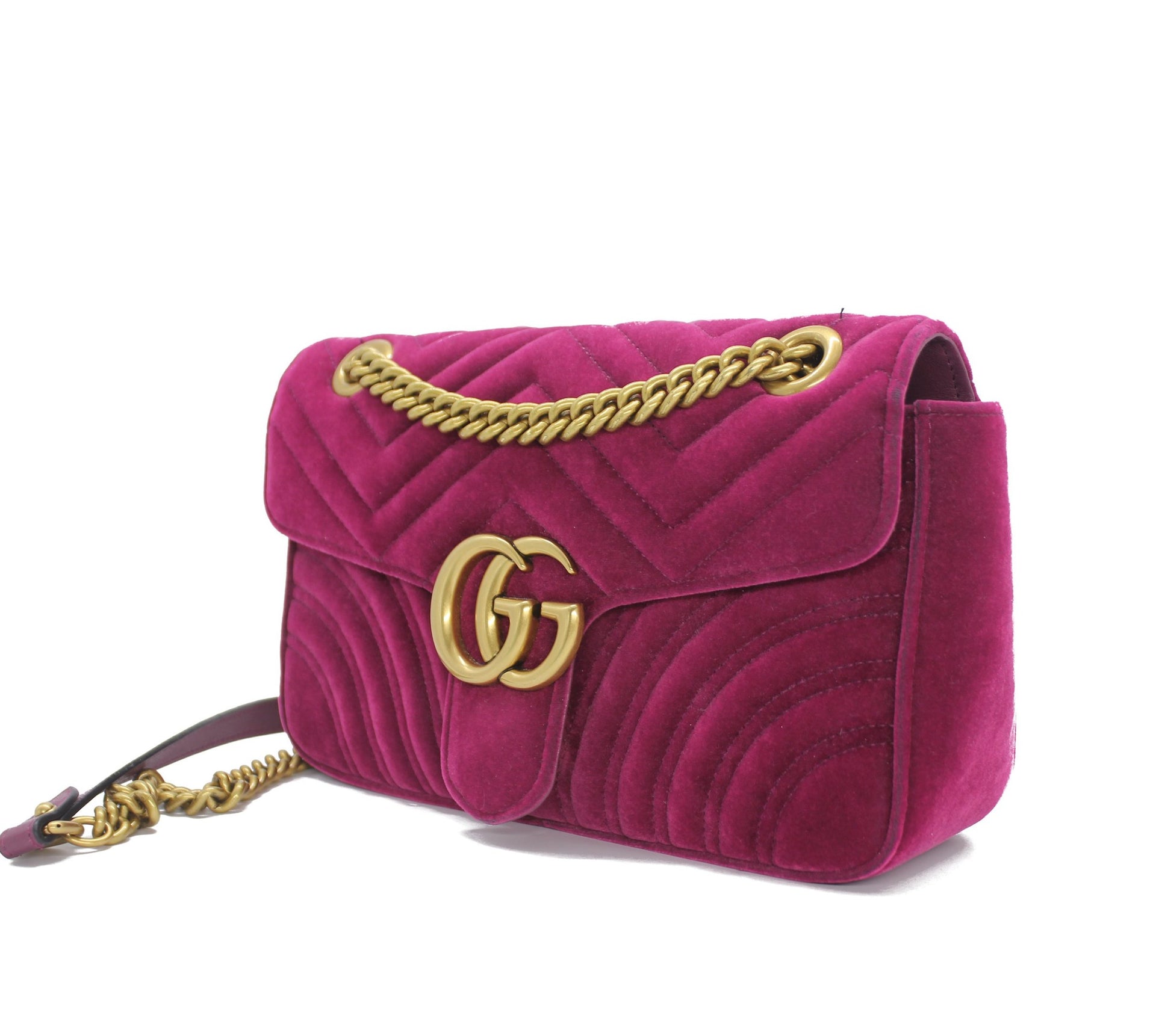 Gucci Purple Quilted Velvet Embroidered LOVED Medium Marmont Bag - Yoogi's  Closet