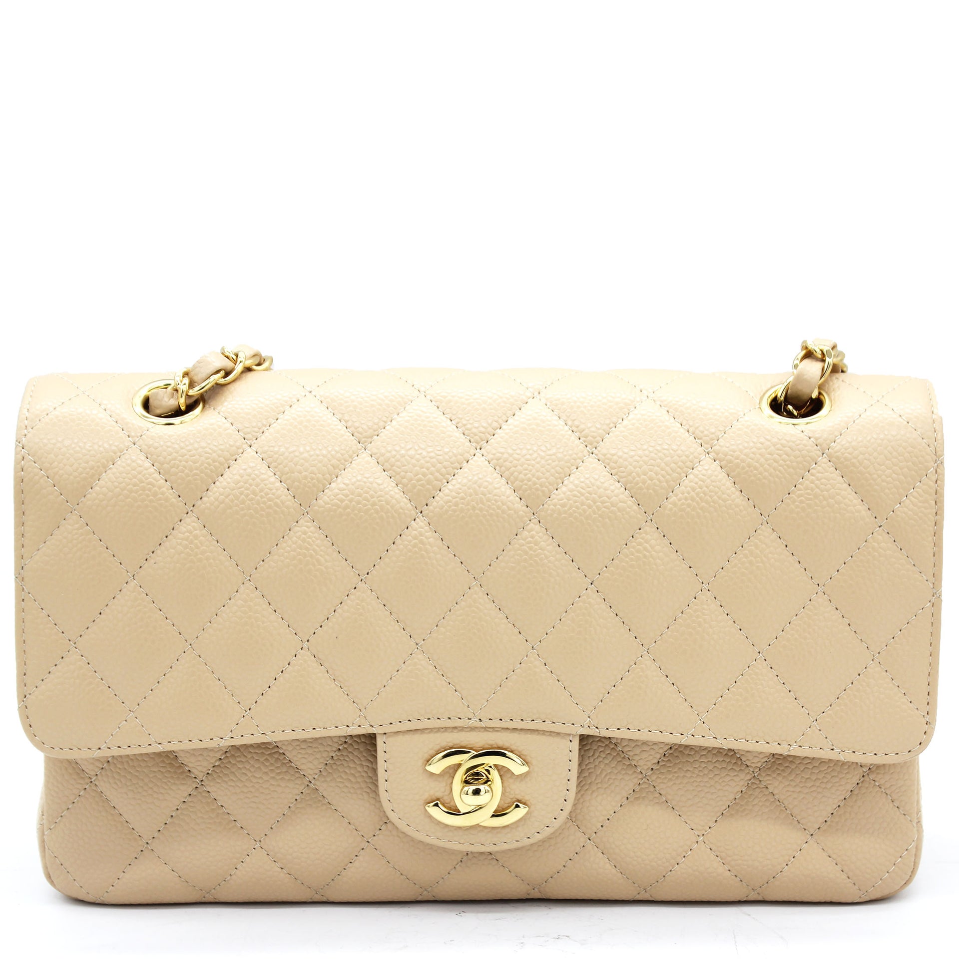 Chanel Beige Quilted Caviar Leather Classic Double Flap Bag – STYLISHTOP