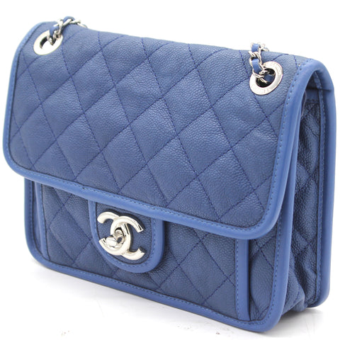 Caviar Blue Square Flap Bag