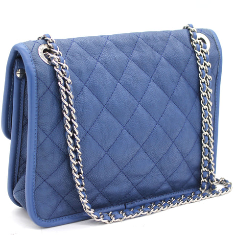 Caviar Blue Square Flap Bag