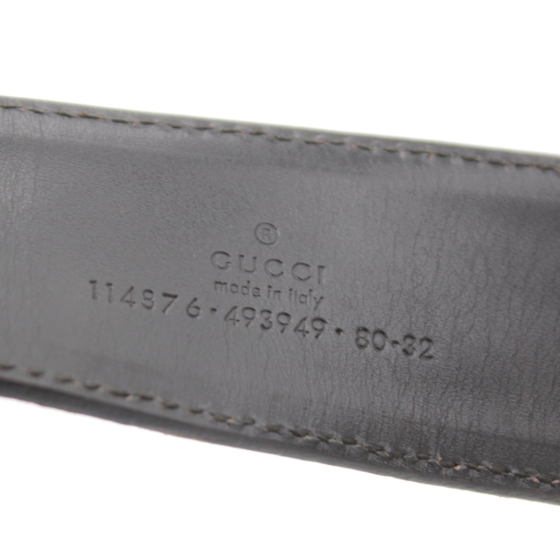 GUCCI Monogram Interlocking G Belt 80 32 Off White 91179