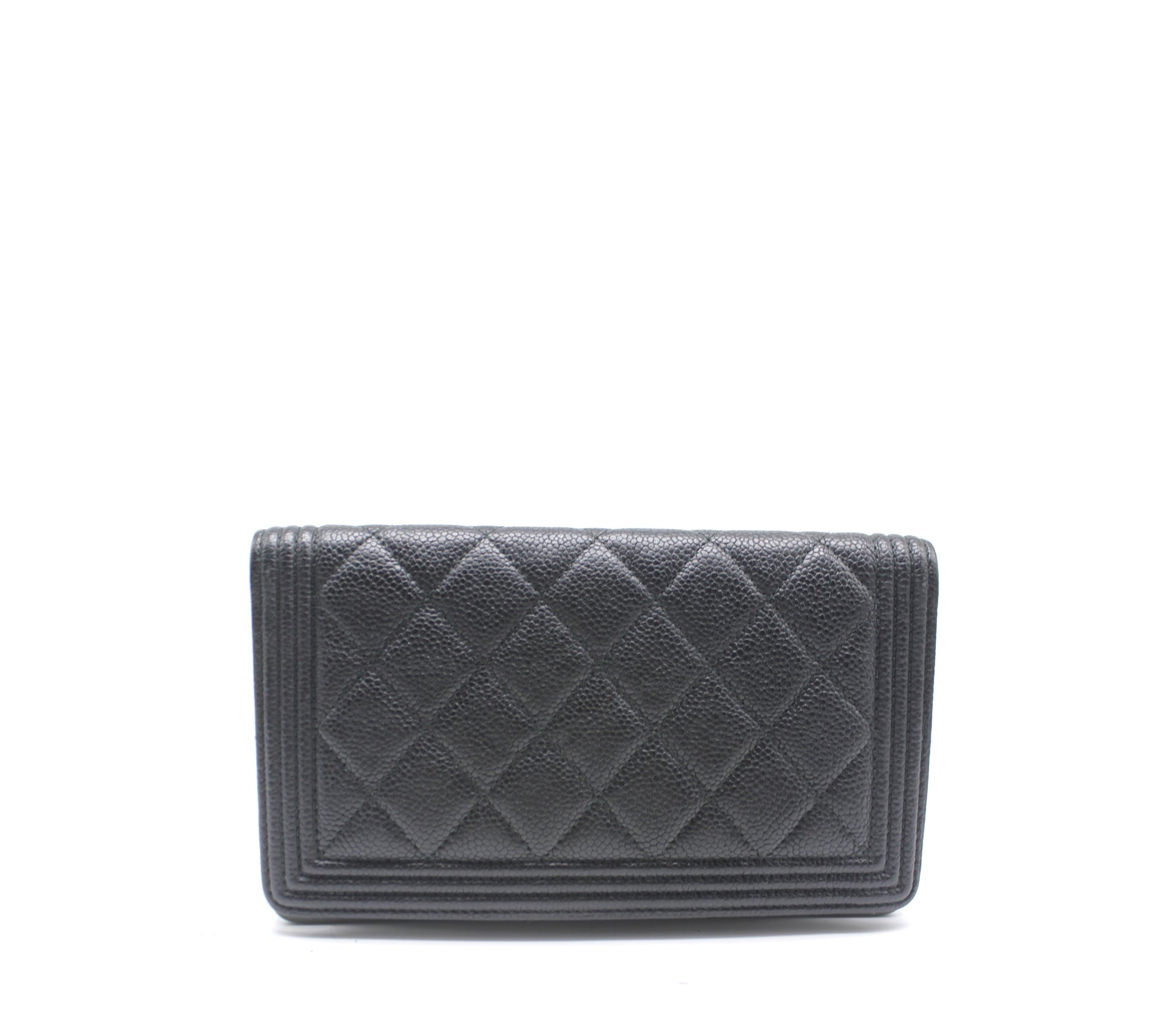 Chanel Quilted Lambskin Leather Boy L Yen Wallet