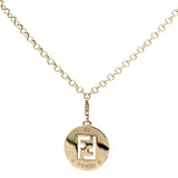 Collana Identification FF Gold Tone Pendant Necklace