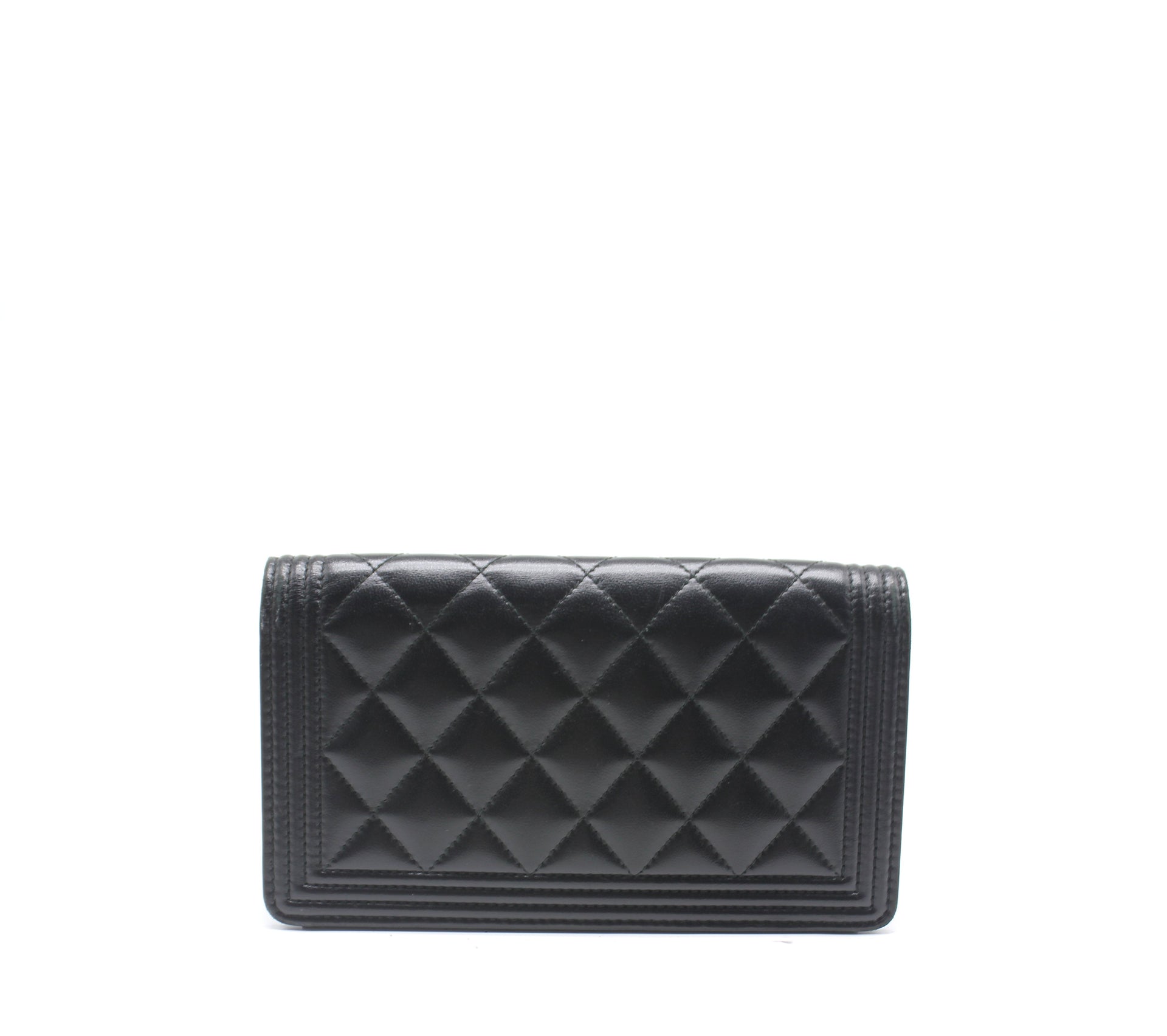 chanel small black wallet