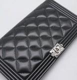 Chanel Quilted Lambskin Leather Boy L Yen Wallet