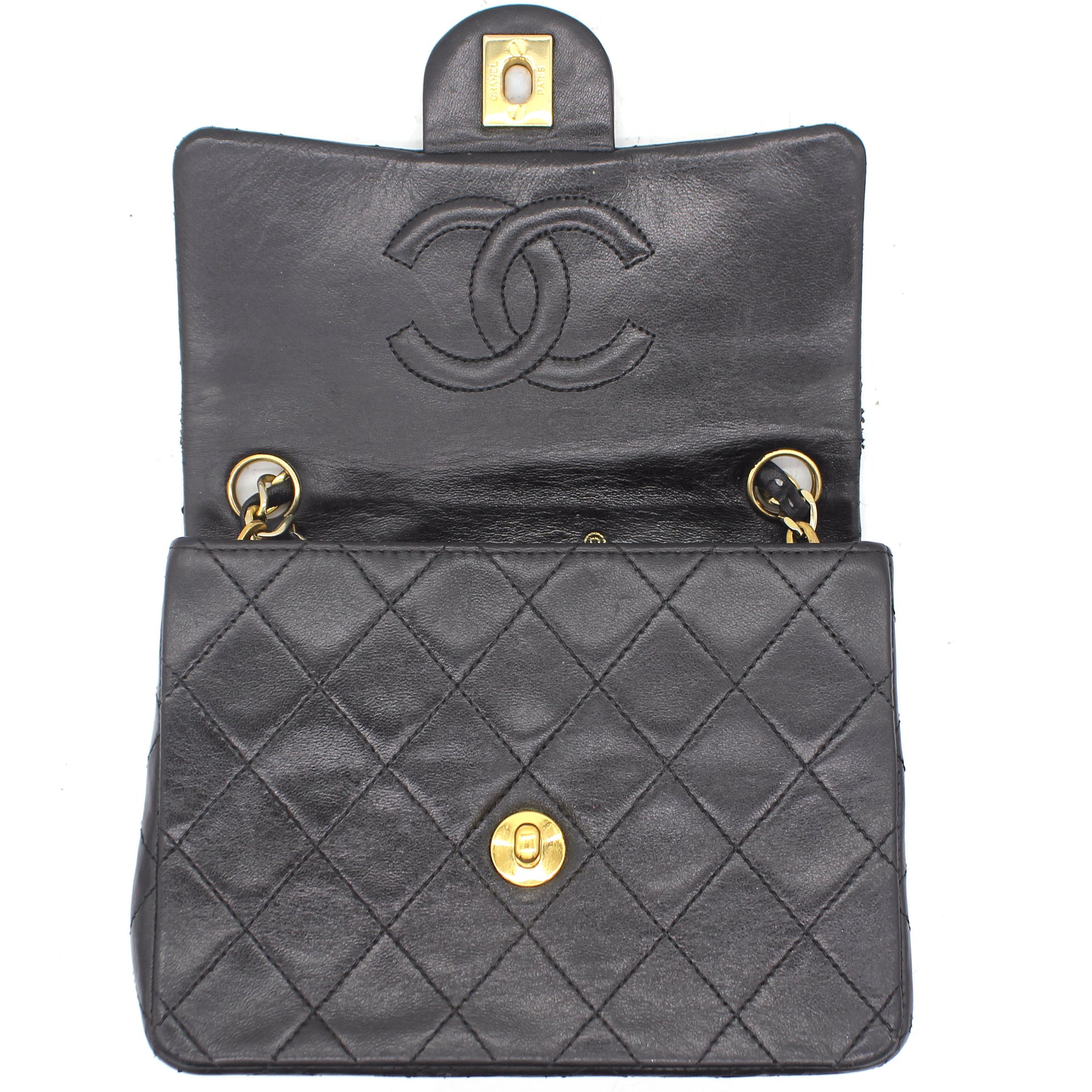 Chanel Black Quilted Leather Mini Square Classic Flap Bag – STYLISHTOP