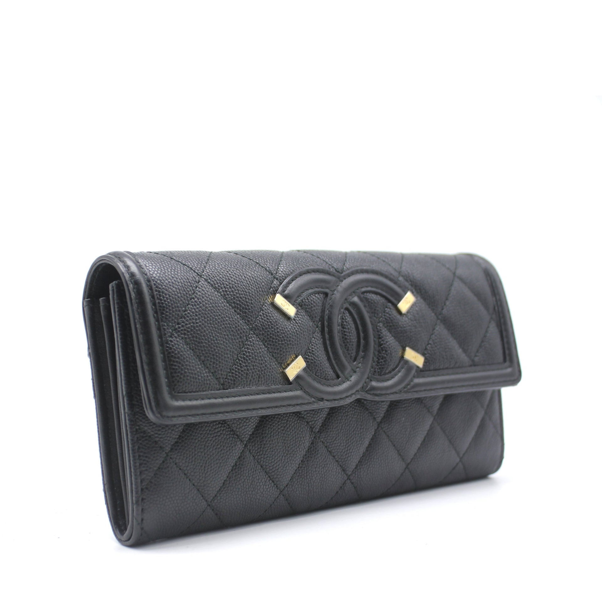 Chanel Quilted Leather CC Long Flap Wallet