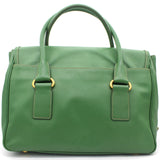 Saffiano Green Leather Satchel