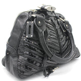 Paddington Snakeskin Black Leather Dome Bag
