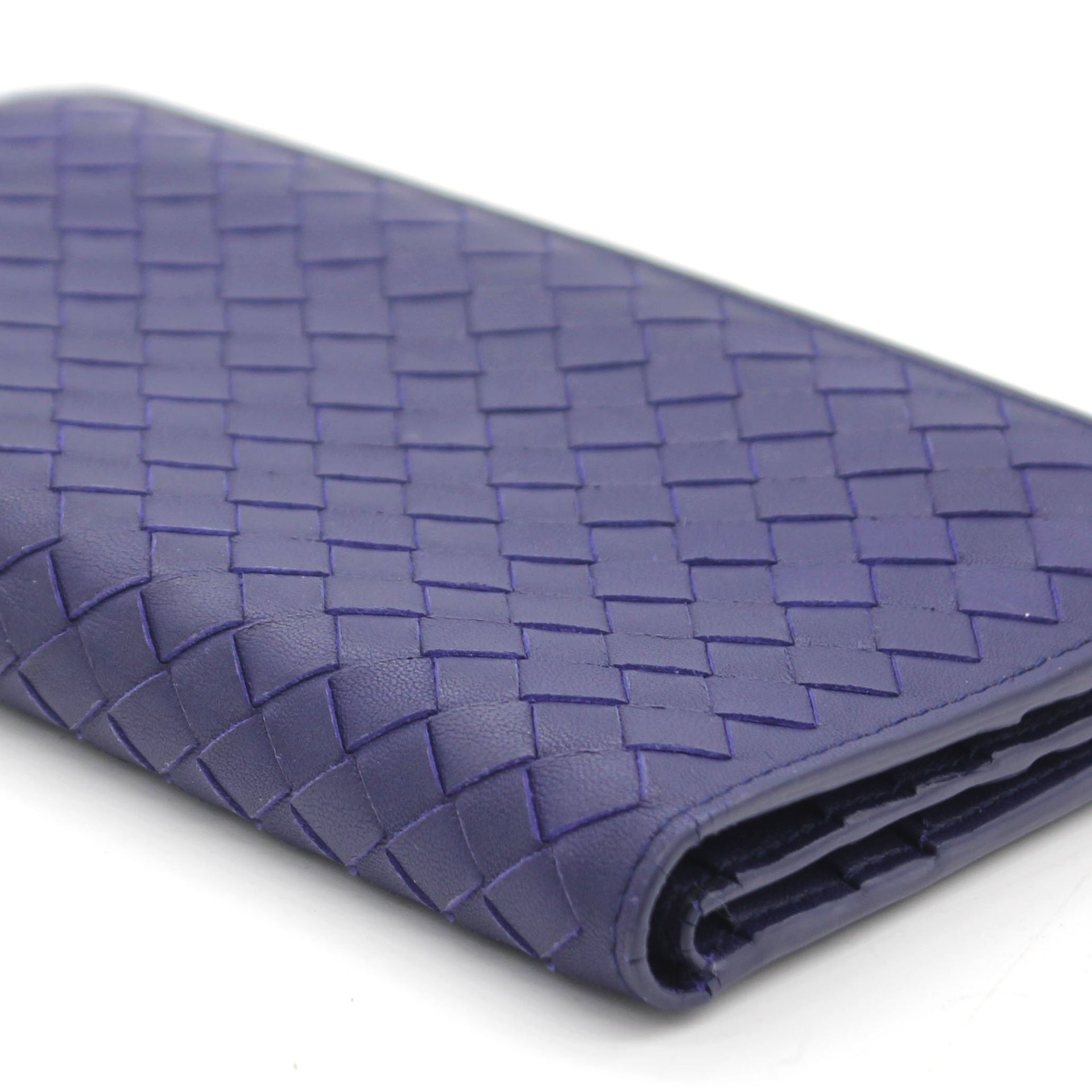 Nappa Intrecciato Flap Wallet Purple