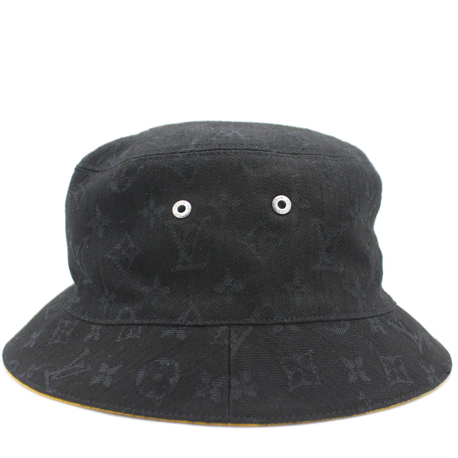 Louis Vuitton Essential Reversible Bucket Hat Monogram Denim Black 199862137