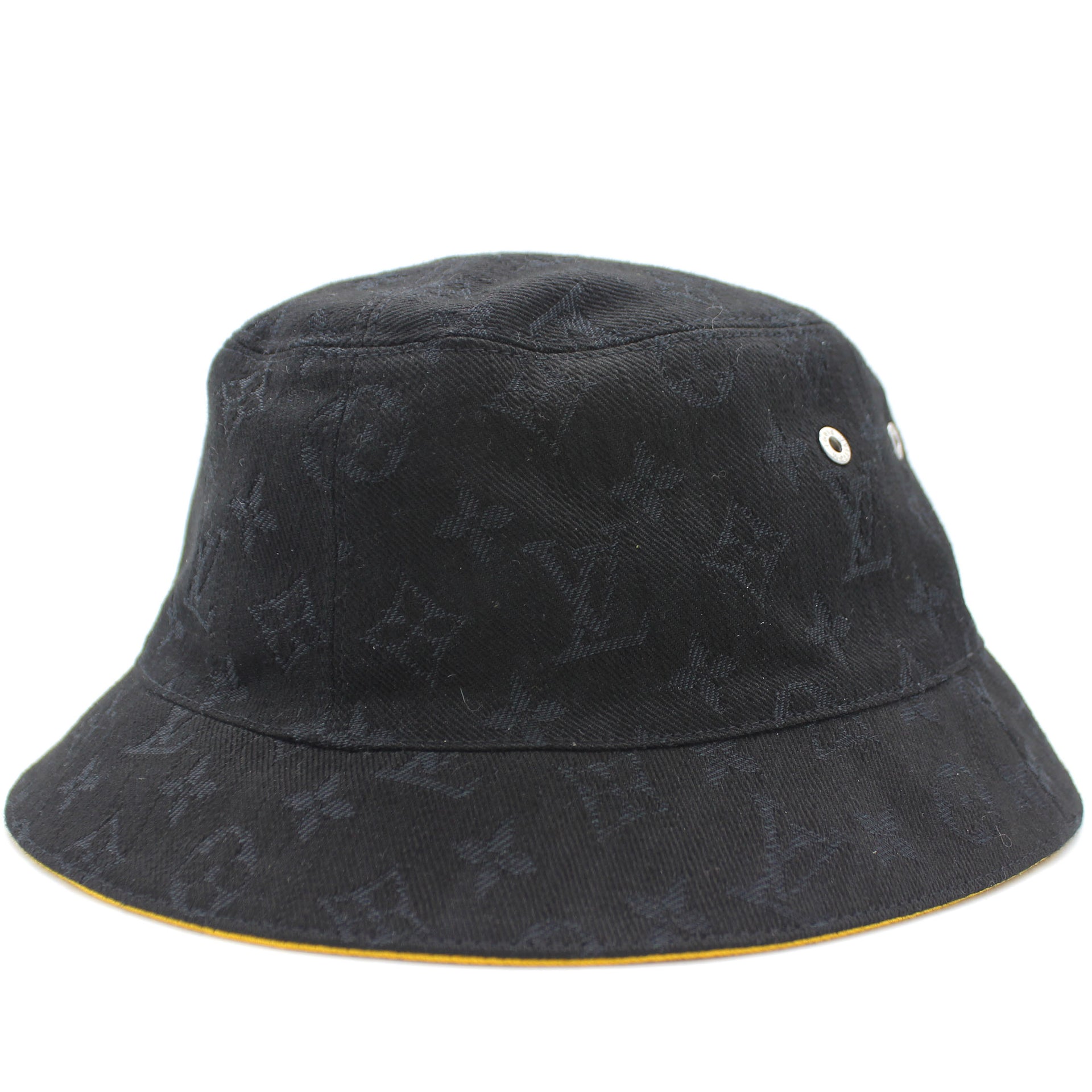 Chapo Monogram Black Denim Reversible Bucket Hat