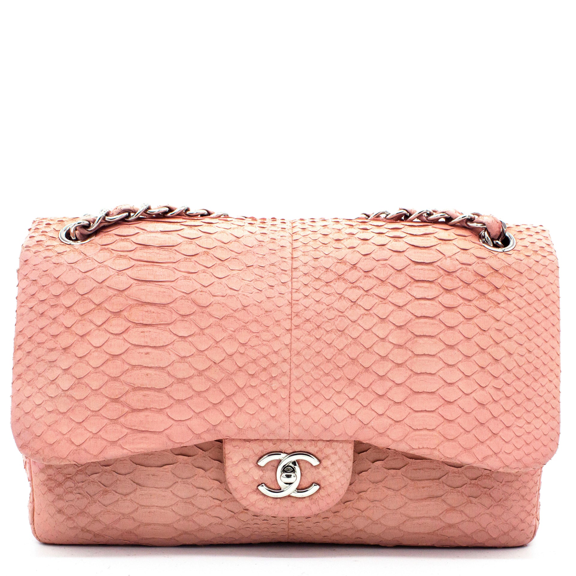 Chanel Classic Flap Jumbo Bag Pink Snakeskin – STYLISHTOP