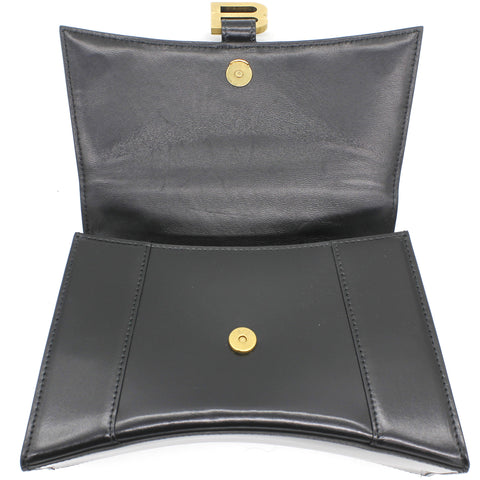 Shiny Box Calfskin Hourglass Top Handle Bag Small