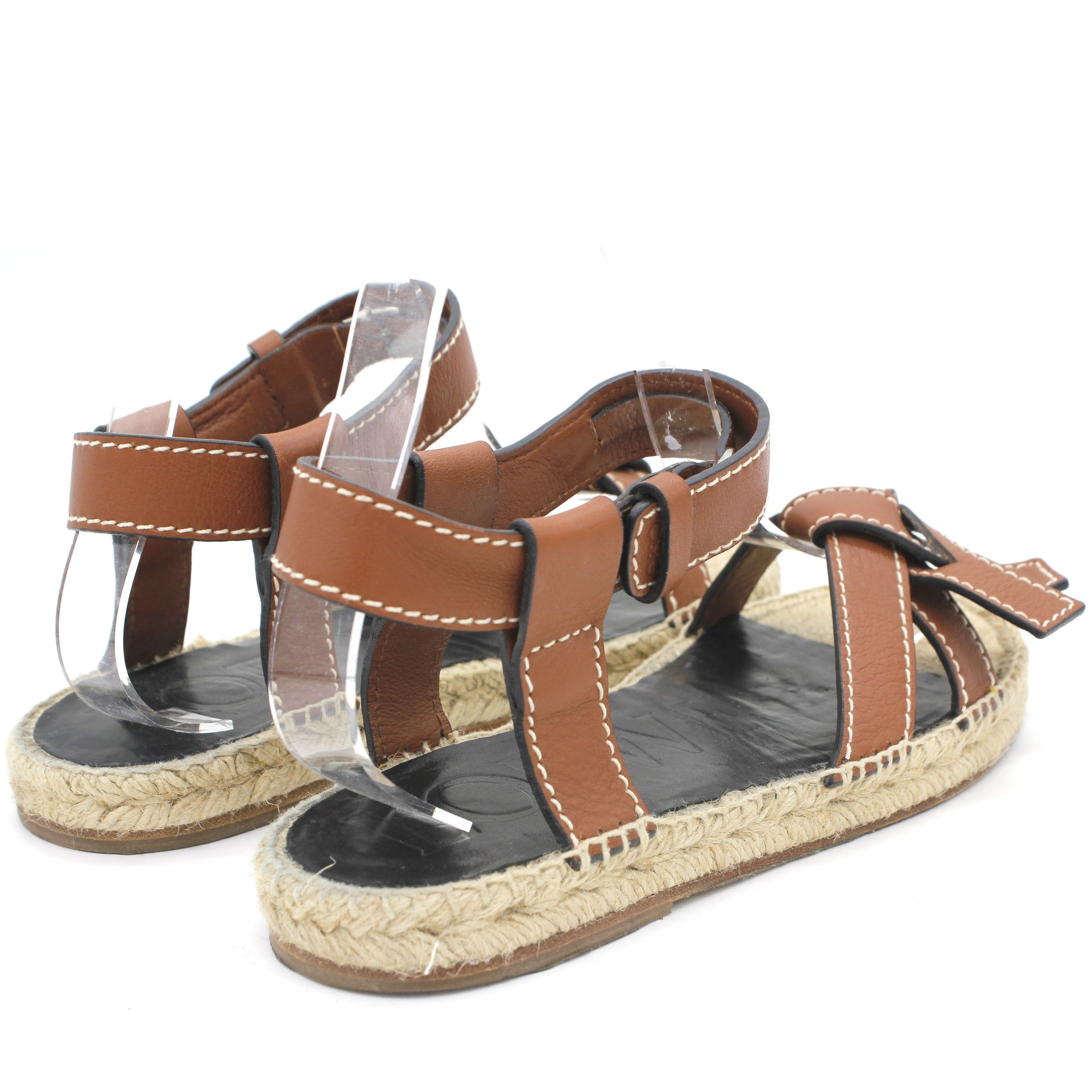 Gate topstitched leather espadrille sandals