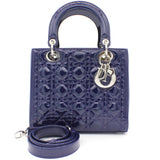 Medium Lady Dior in Blue Pearly Patent Leather