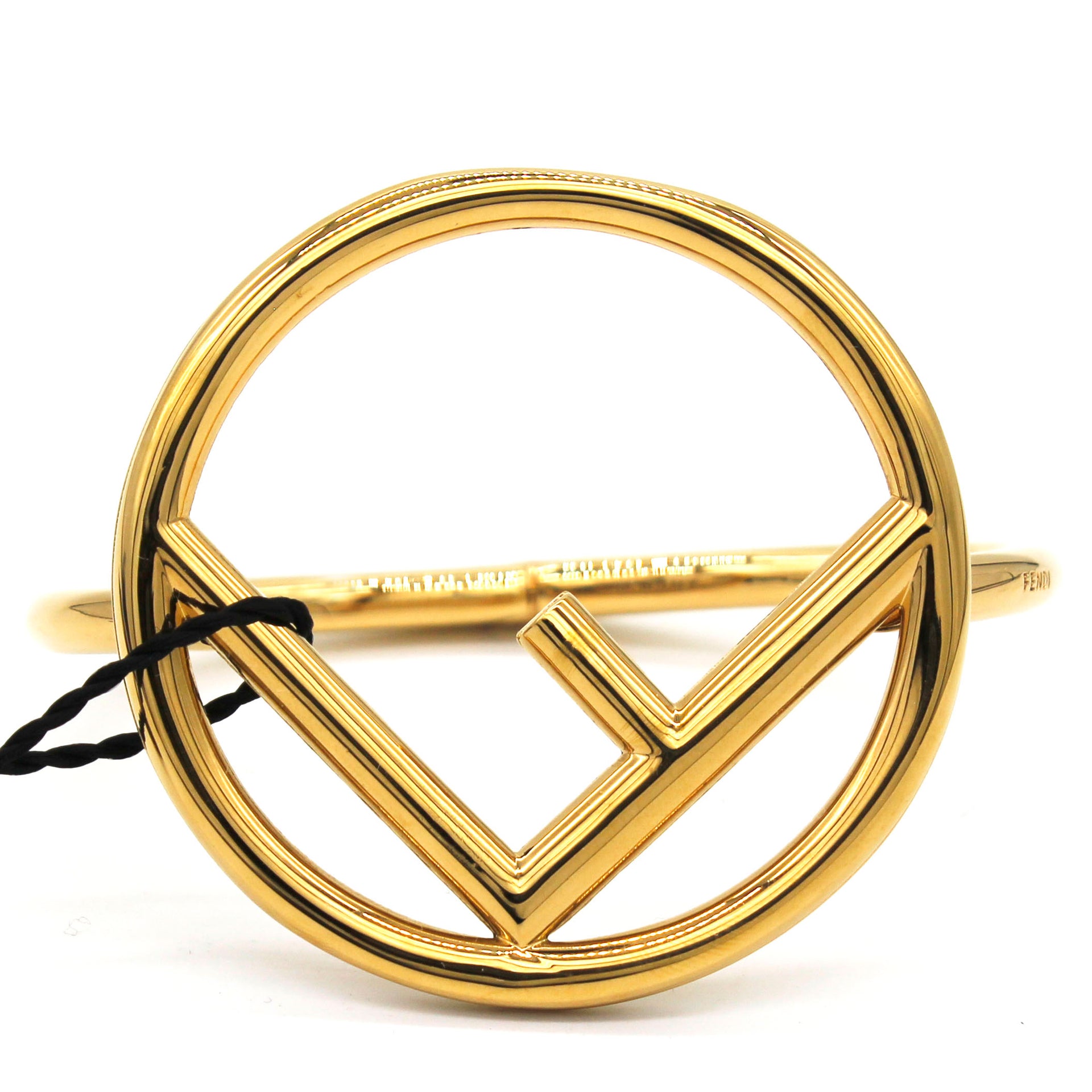 F Logo Gold Tone Bangle Bracelet