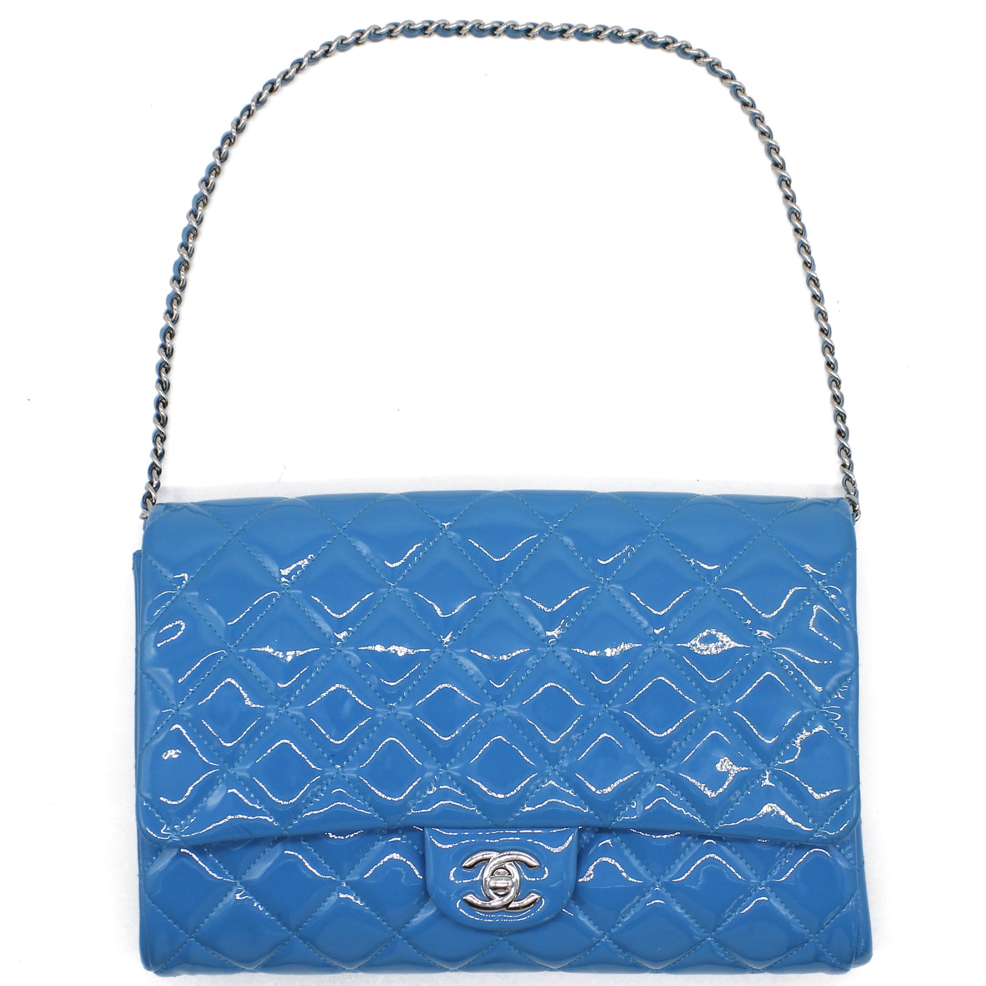 Chanel Timeless Quilted Patent New Clutch