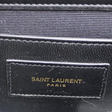 Velvet Medium Monogram Kate Tassel Shoulder Bag Black