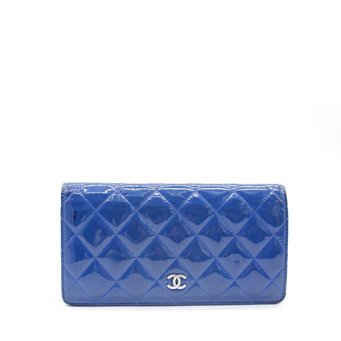Chanel L-Yen Wallet Quilted Patent Leather Wallet