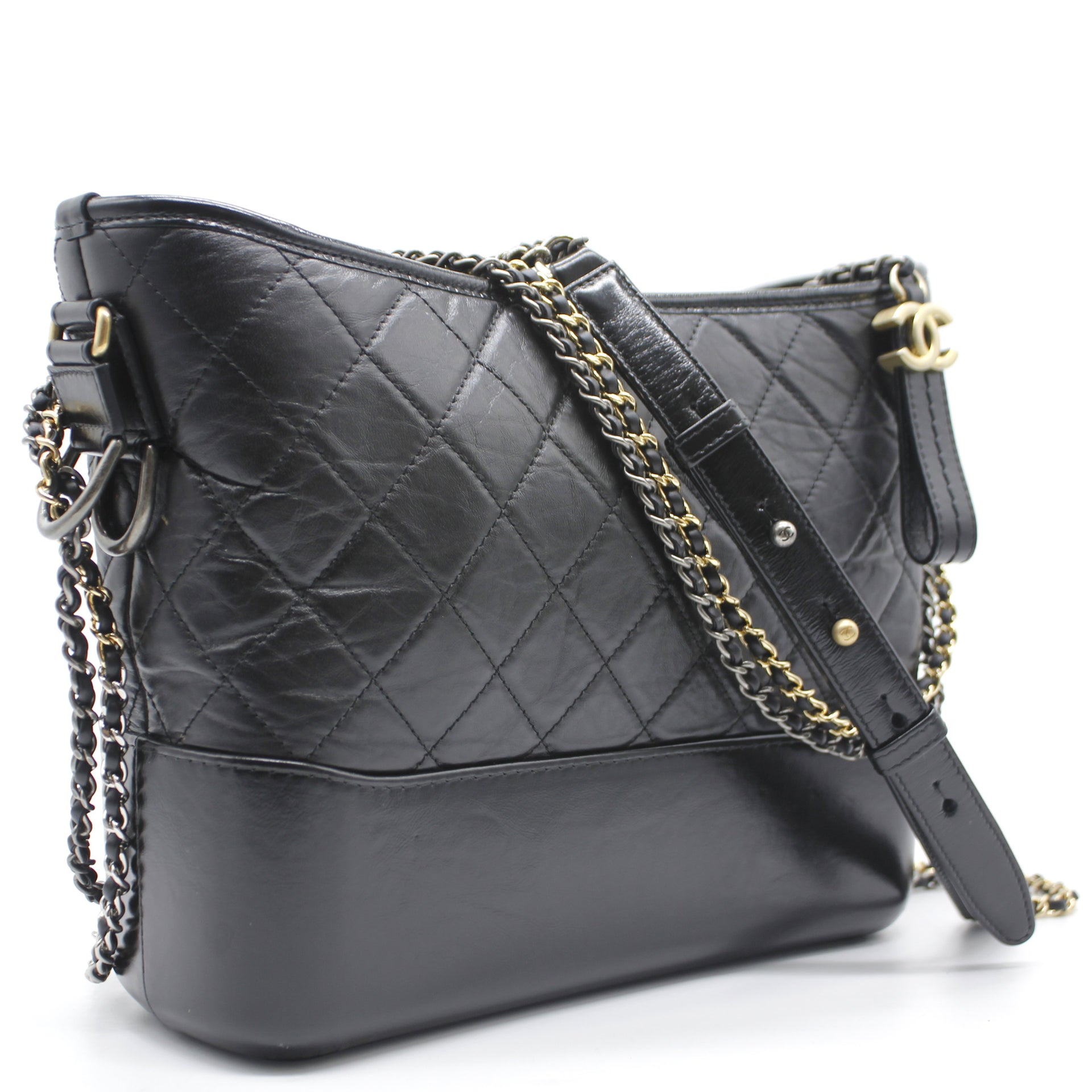 Chanel Black Quilted Leather Gabrielle Large Hobo Shoulder Bag at 1stDibs