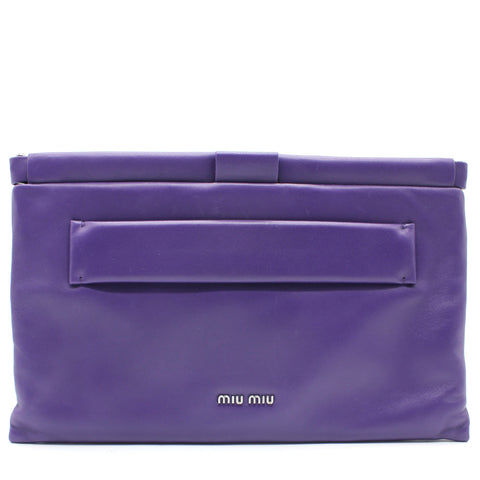 Nappa Leather Clutch - Purple