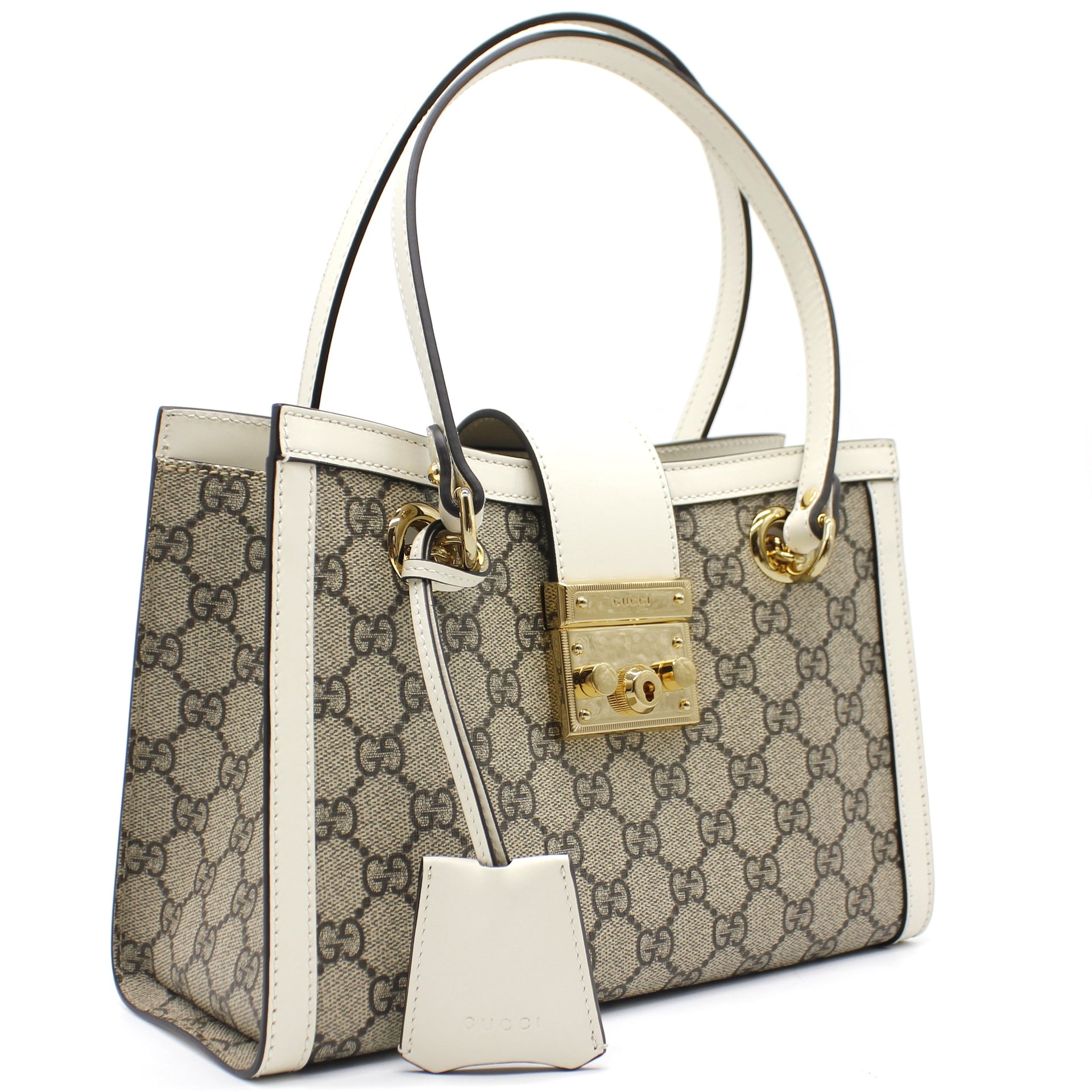 Gucci Beige/Off White GG Supreme Canvas Small Padlock Shoulder Bag Gucci