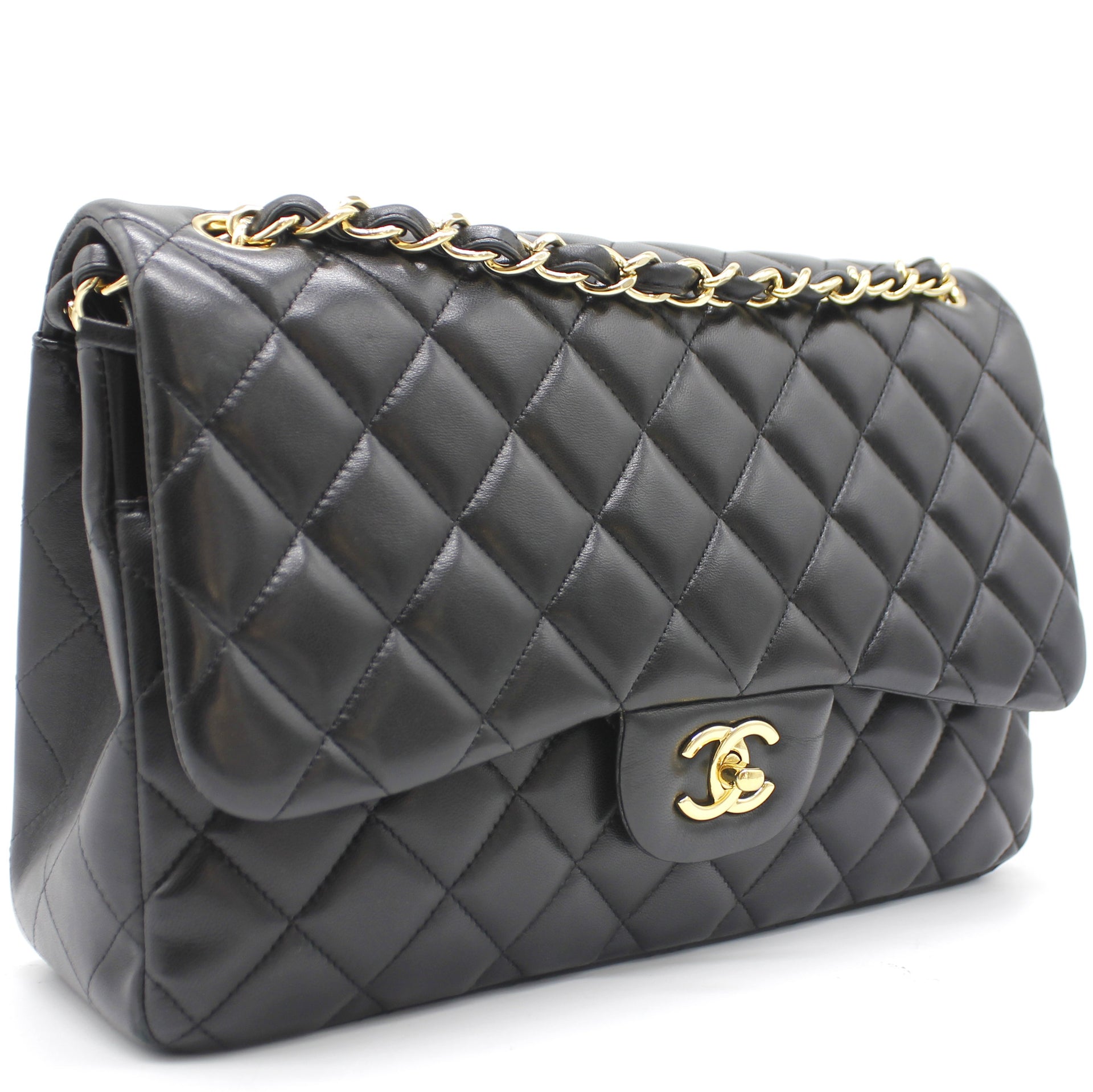 Vintage CHANEL Paris Limited Double Flap Quilted Black Lambskin