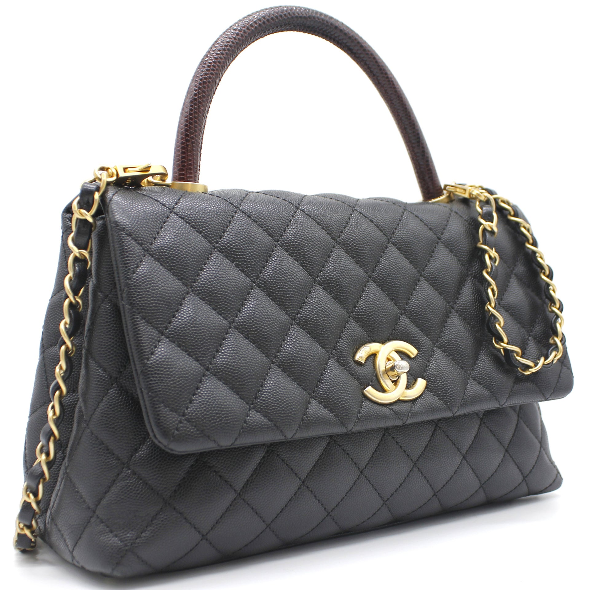 Chanel small lizard small coco handle flap bag, Luxury, Bags & Wallets on  Carousell
