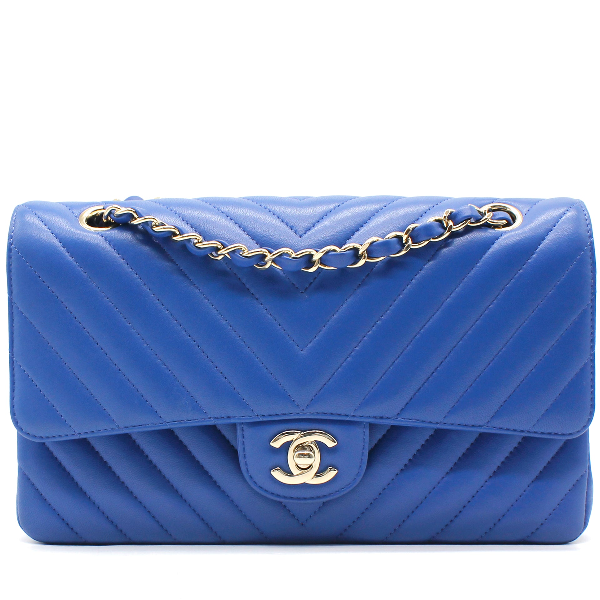 Chanel Multi-Colour Tweed Flap Bag with Electric Blue Lambskin Detail –  Sellier