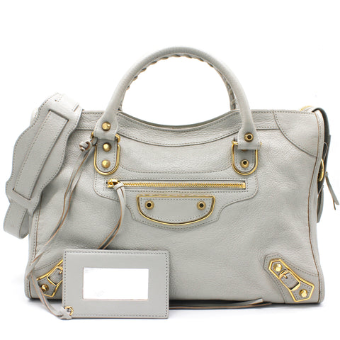 Giant 12 City Leather Tote Grey/Gold
