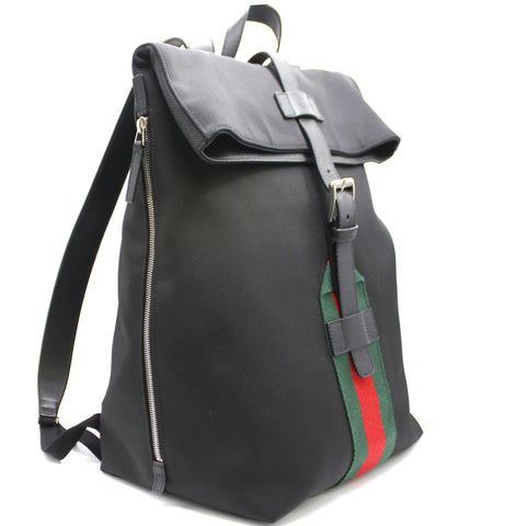 Gucci Techno Canvas Web Backpack Black
