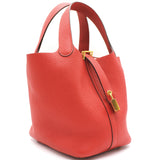 Hermes "Picotin Lock" Bag in Red Clemence Leather