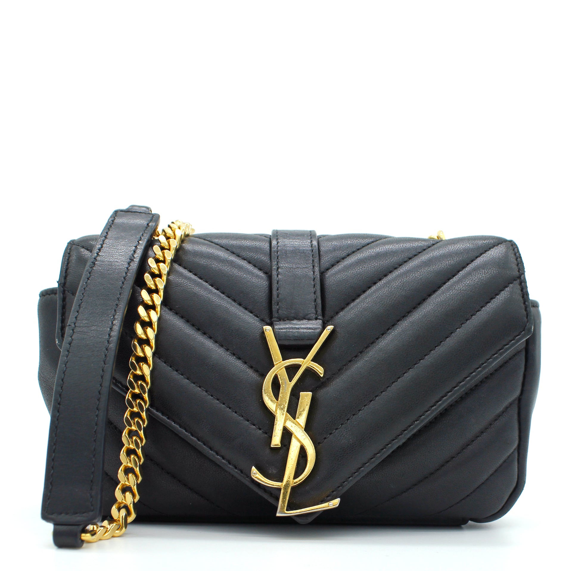 Saint Laurent Classic Monogram Quilted Baby Shoulder Bag with