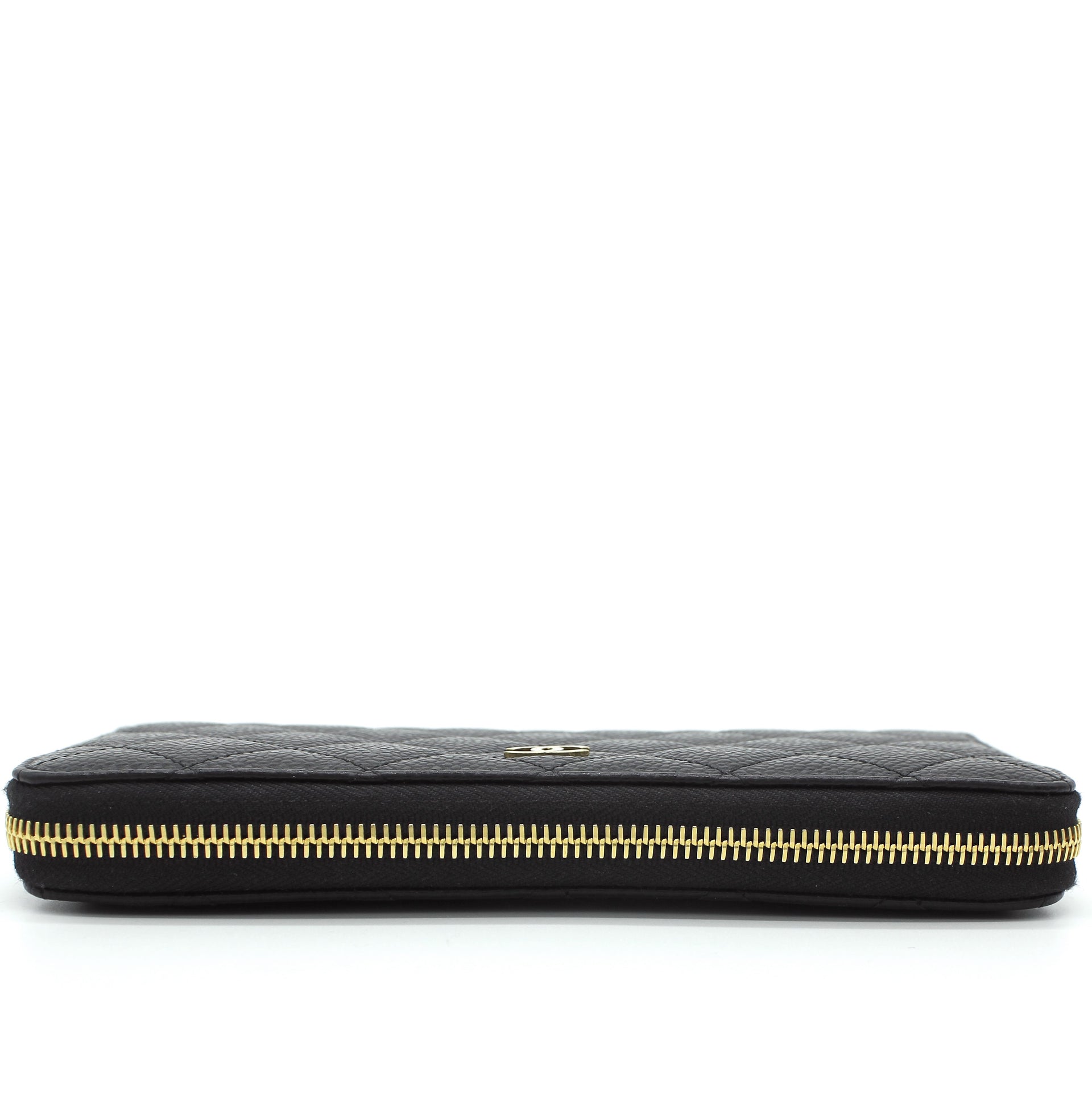 Caviar Quilted Large Gusset Zip Around Wallet