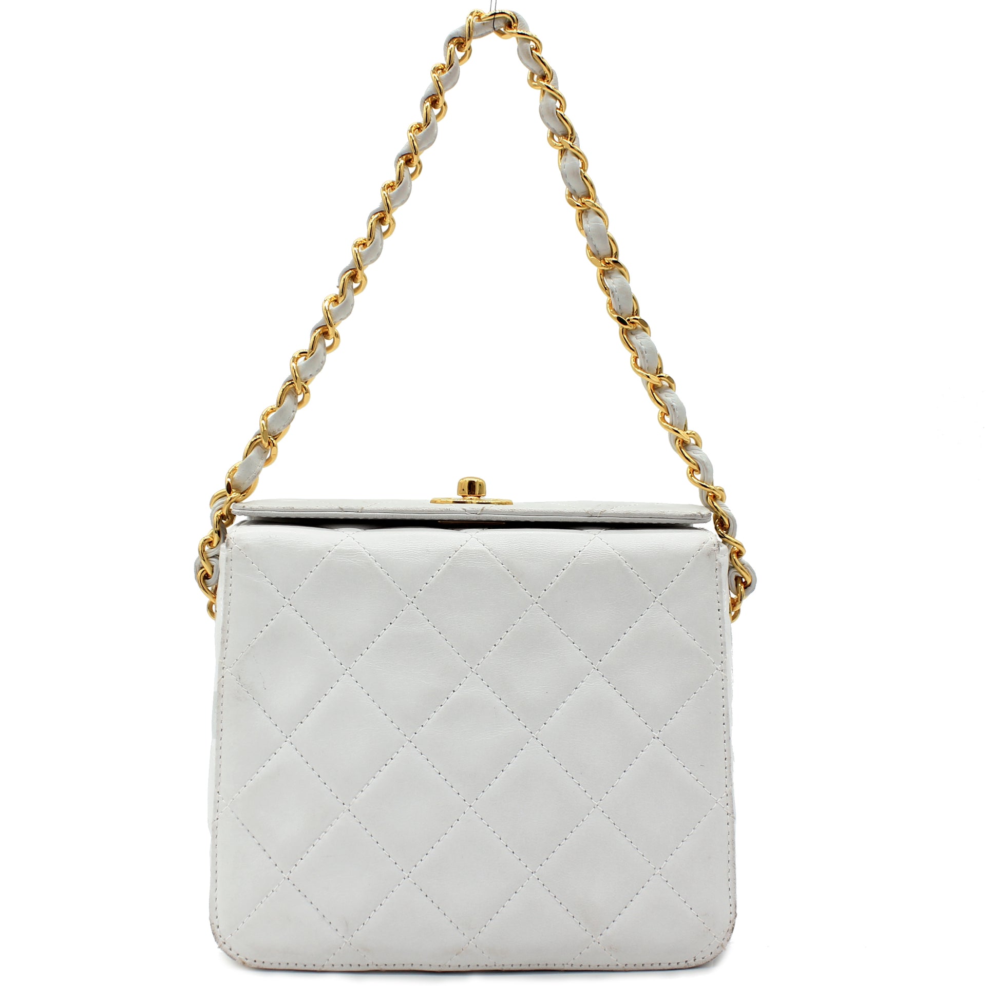 Chanel Leather Box Clutch White ref.37091 - Joli Closet