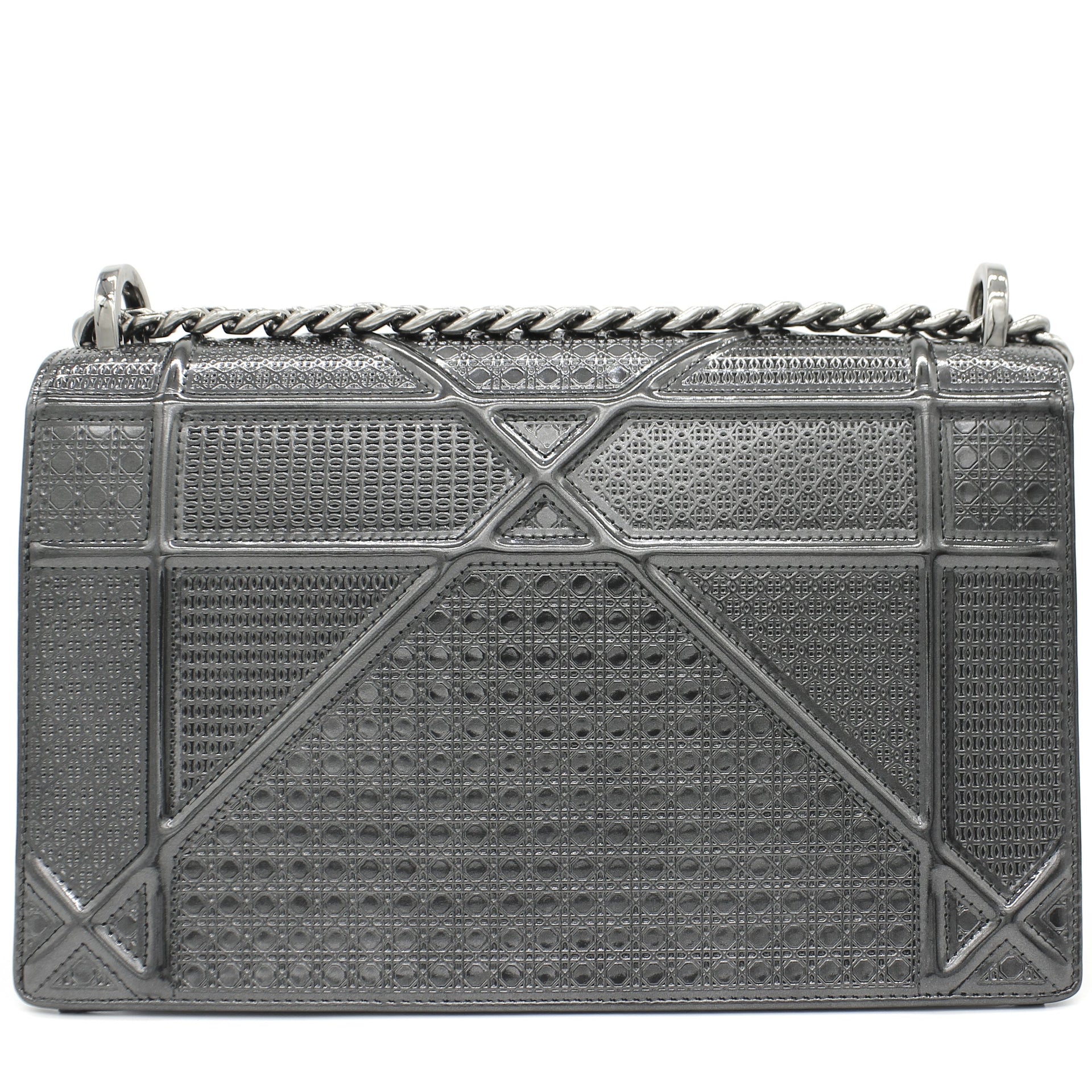 Christian Dior Silver Metallic Diorama Micro Cannage Bag - Dream