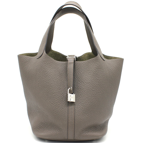Picotin Lock" Bag in Etain Clemence Leather