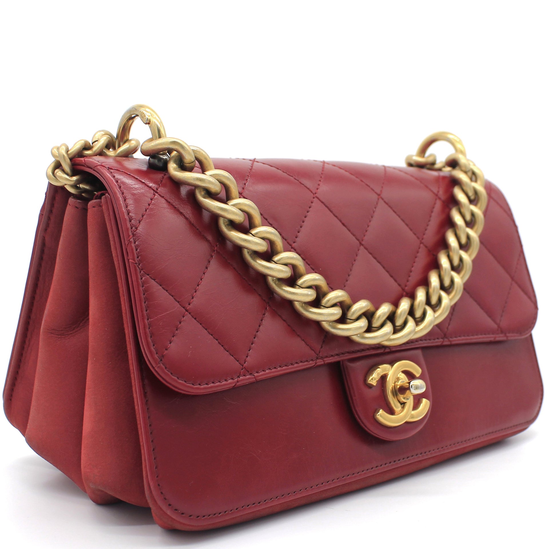 Chanel Calfskin Quilted Small Straight Lined Flap Red – STYLISHTOP
