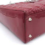 Large Lady Dior in Red Patent Leather