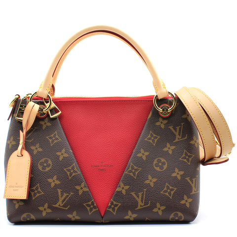 Louis Vuitton Red Monogram Canvas and Burgundy Calfskin Leather