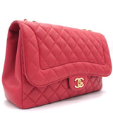 Lambskin Quilted Mademoiselle Chic Flap Jumbo Red